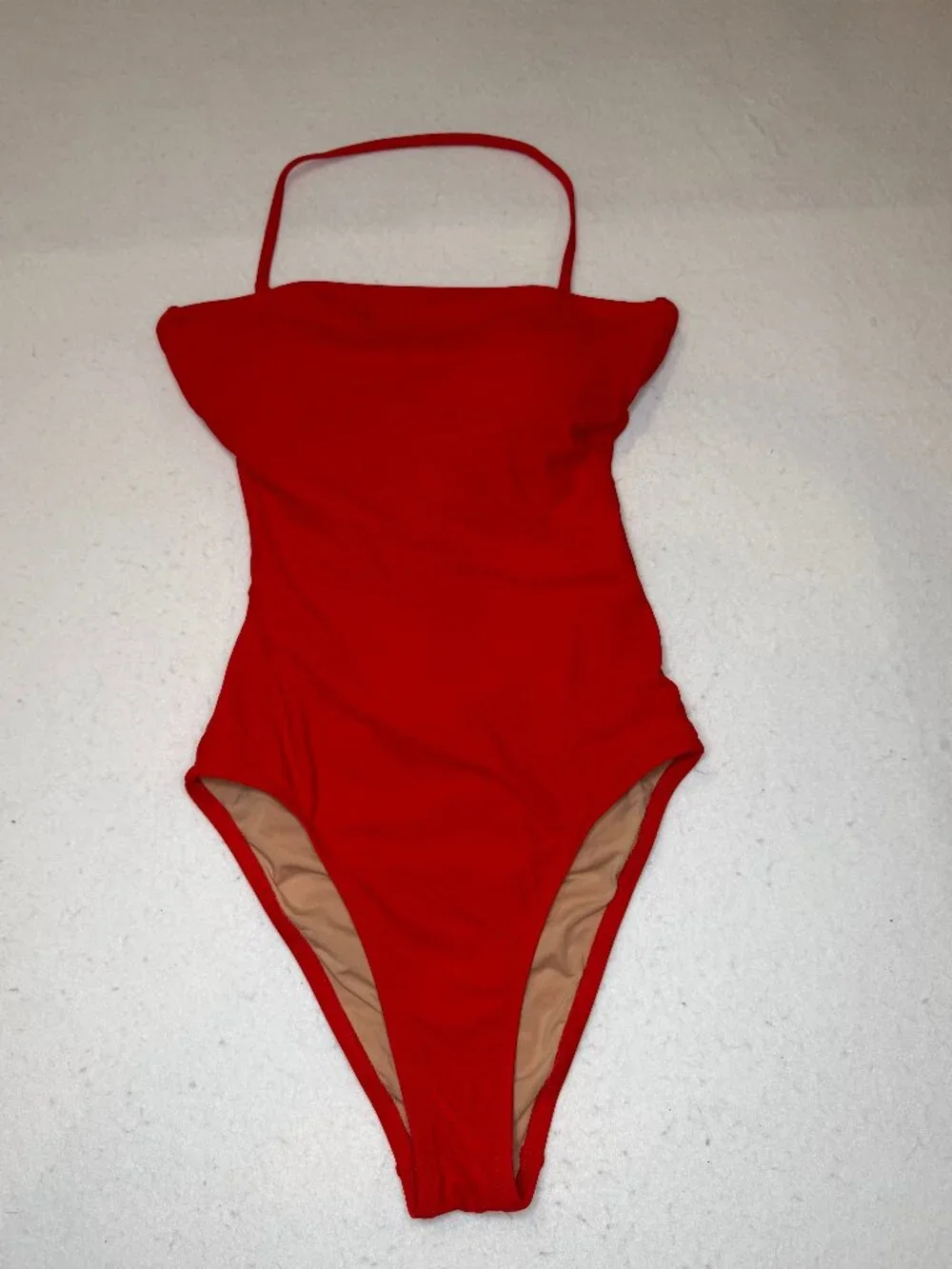 J.Crew One Piece Swimsuit Cherry Red Open  Crisscross Cutout Back Women’s Size 4